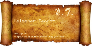 Meissner Teodor névjegykártya